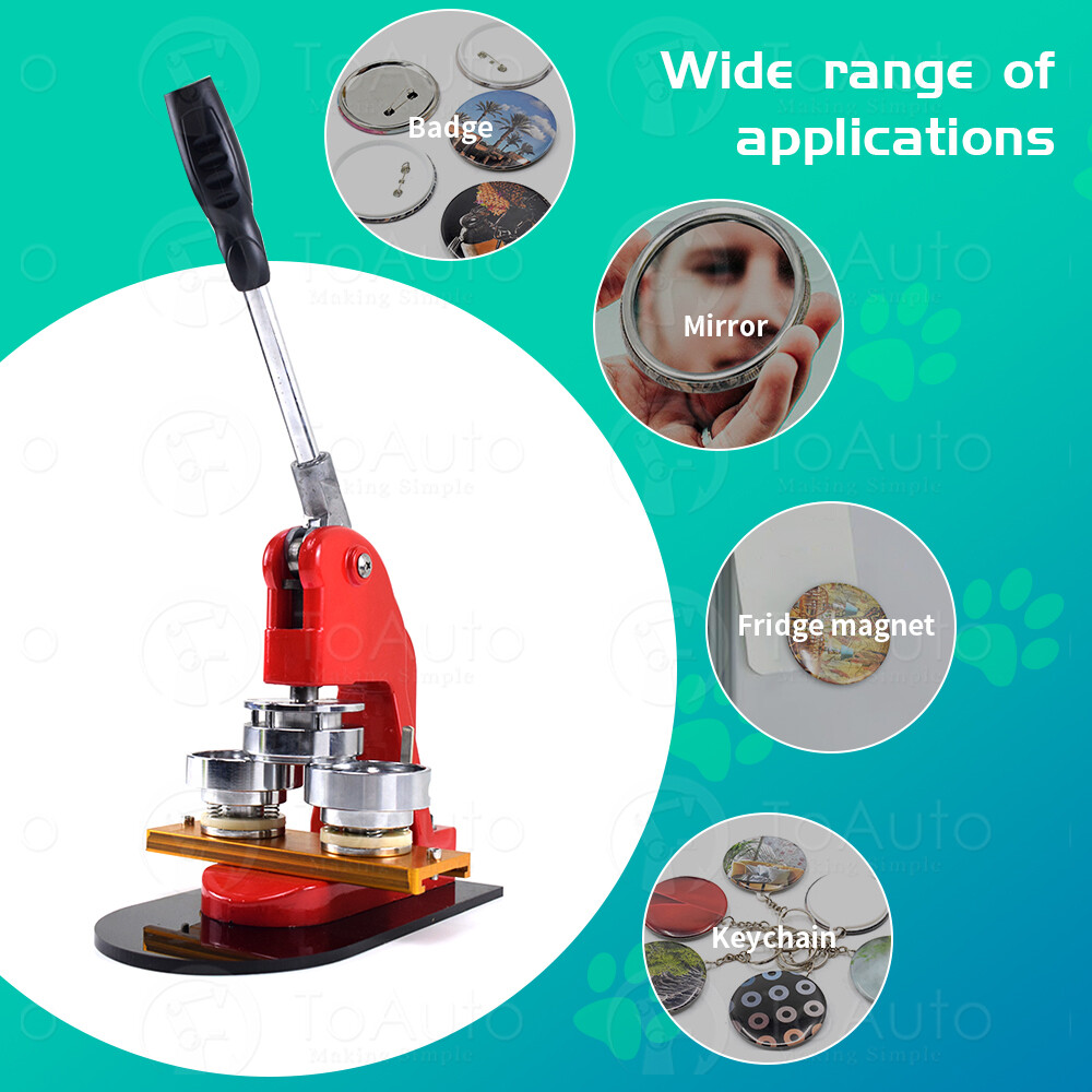58mm 2.3" Button Maker Badge Press 100 Pcs Circle Cutter Manual Making Machine