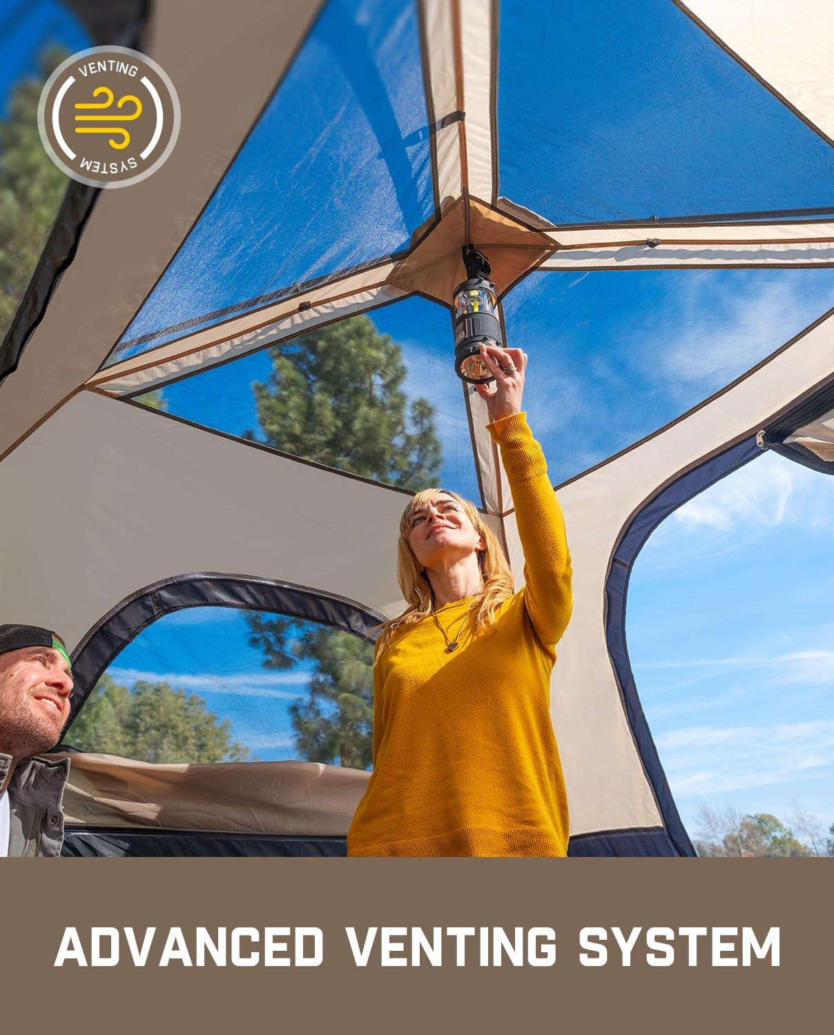 FanttikOutdoor Camping Tent 4 Person Instant Cabin Tent Setup in 60 Seconds