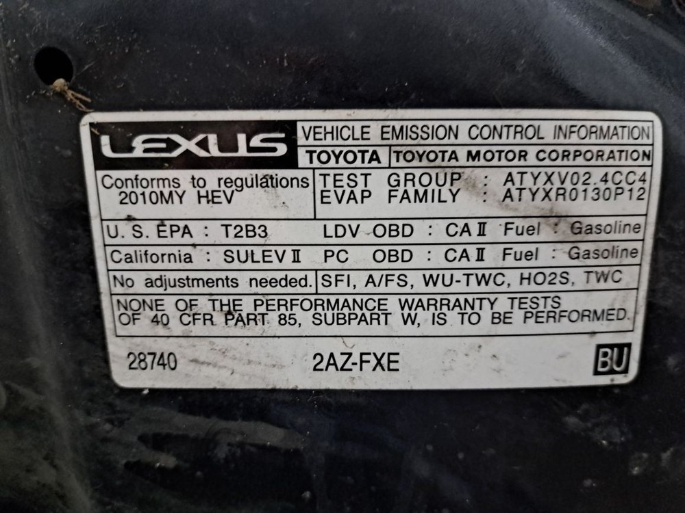 2010 Hs250h Control Panel Sku#4361271