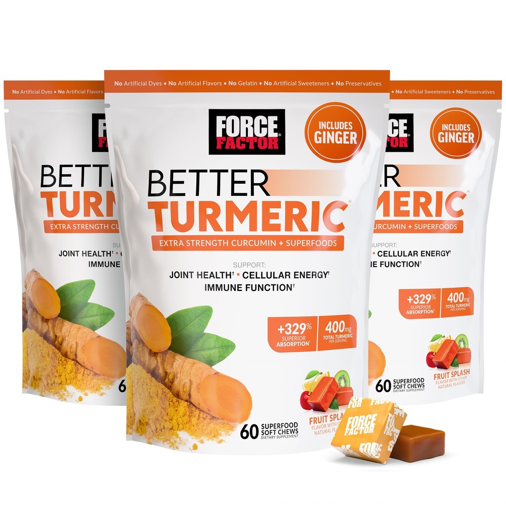 Support Joint Flexibility - Force Factor Turmeric Curcumin 180 Chews