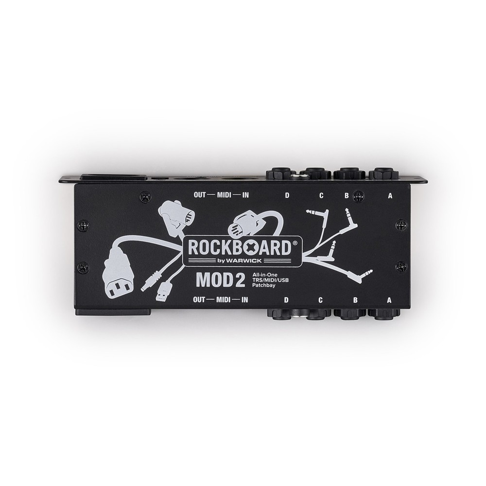 Rockboard MOD2 V2 4xTRS 2xMIDI 1xUSB Pedalboard Patchbay + IEC Power Patch Cable