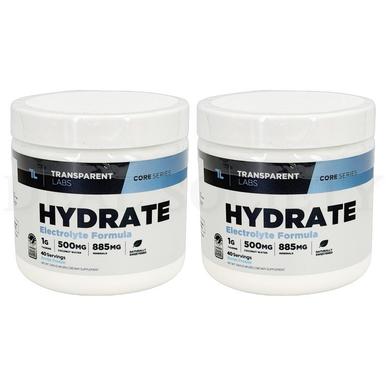 Transparent Labs Hydrate Electrolyte Formula Arctic Freeze 40 Servings Lot of 2