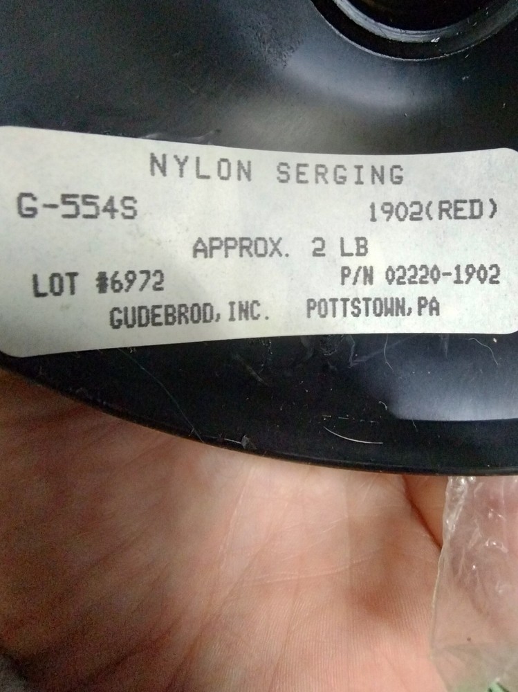 Gudebrod 2lb Spool G-554S RED Nylon Serging Winding Thread