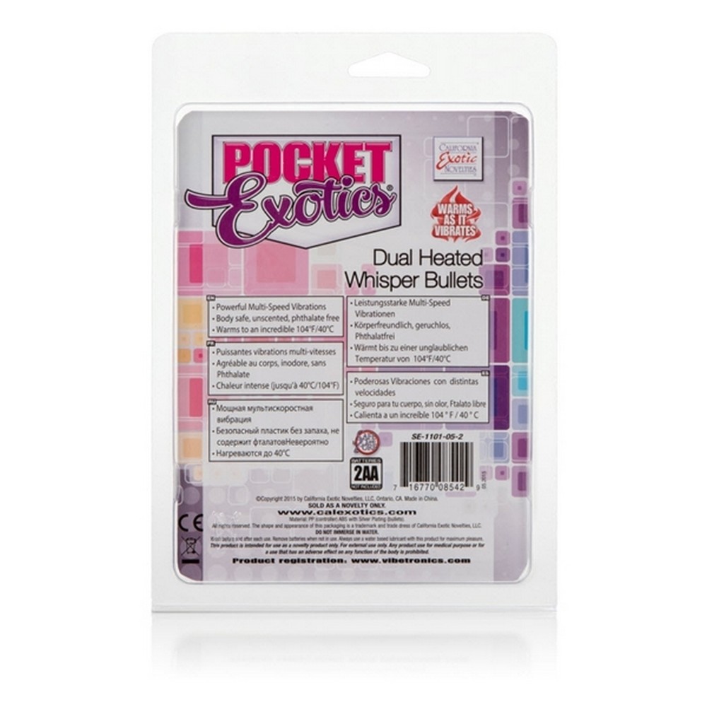 Pocket Exotics Dual Heated Whisper Bullets Bullets & Eggs