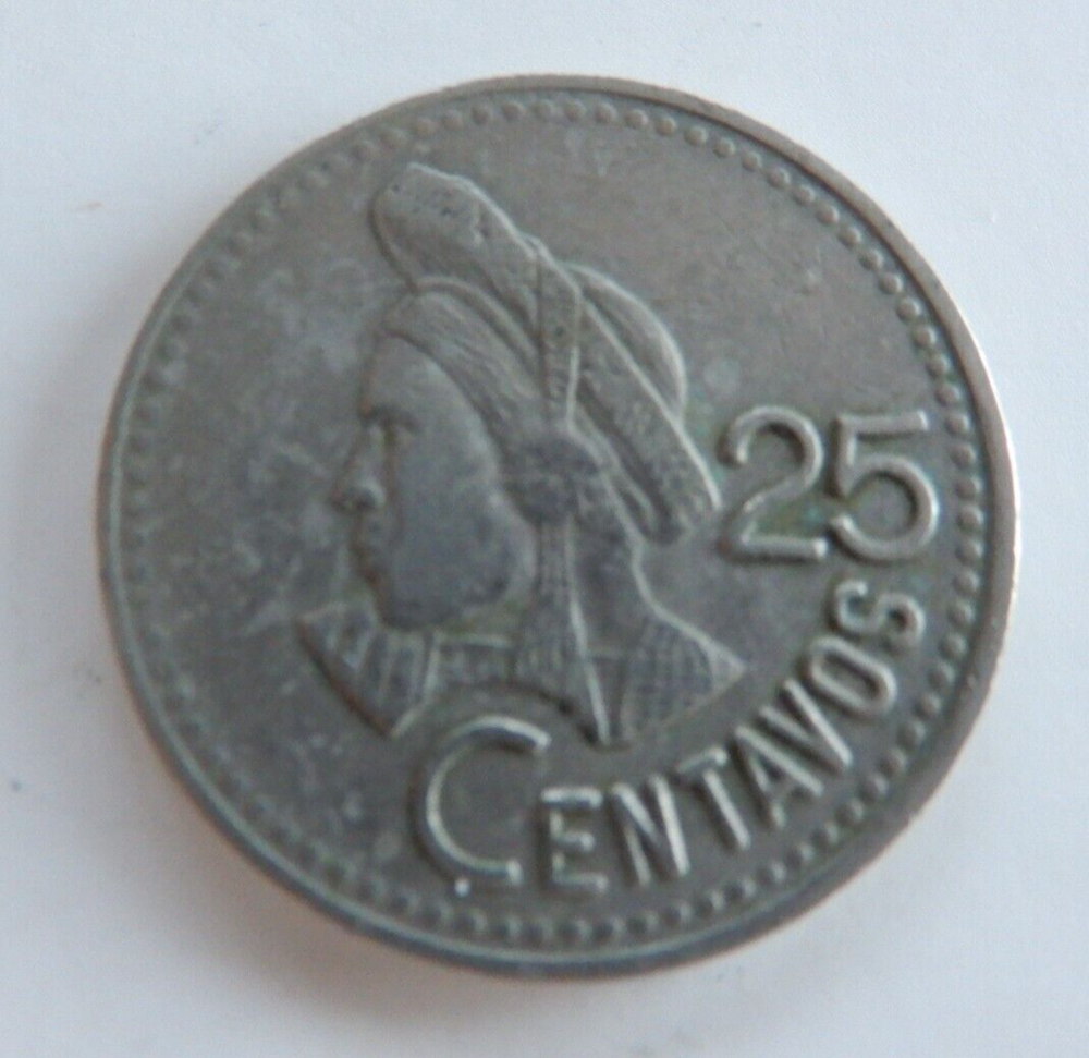 1993 Guatemala 25 Centavos Coin