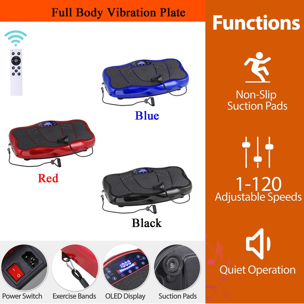 Vibration Platform Plate Whole Body Shaker Exercise Machine Massager Multi-Color