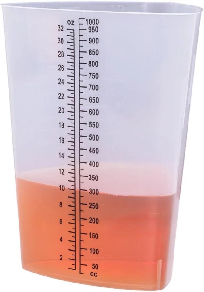 Plastic Graduated Triangular Intake Output Container [5 Pack] 32 Ounce...