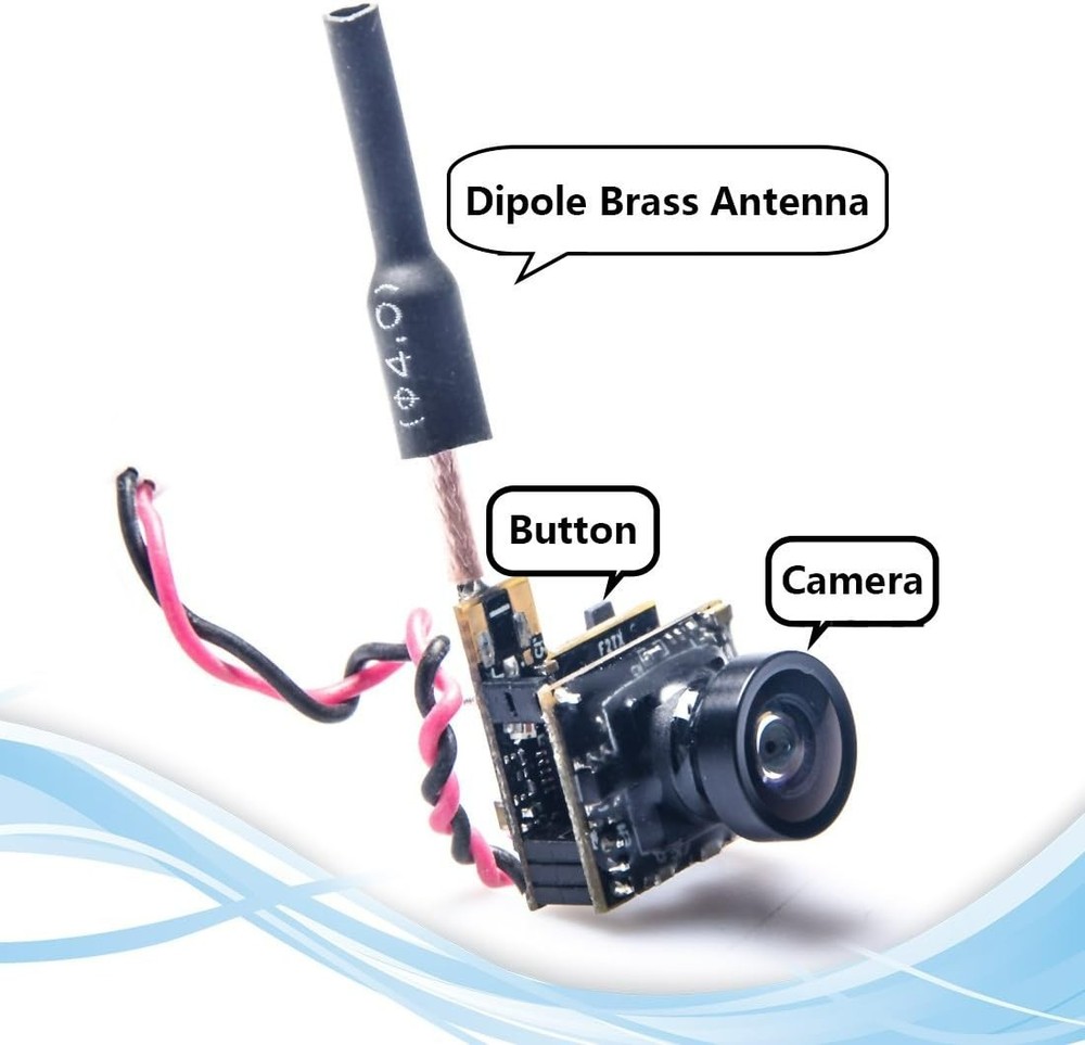 Lightweight WT05 Micro AIO Camera with Dipole Antenna for Ultra Micro Drones