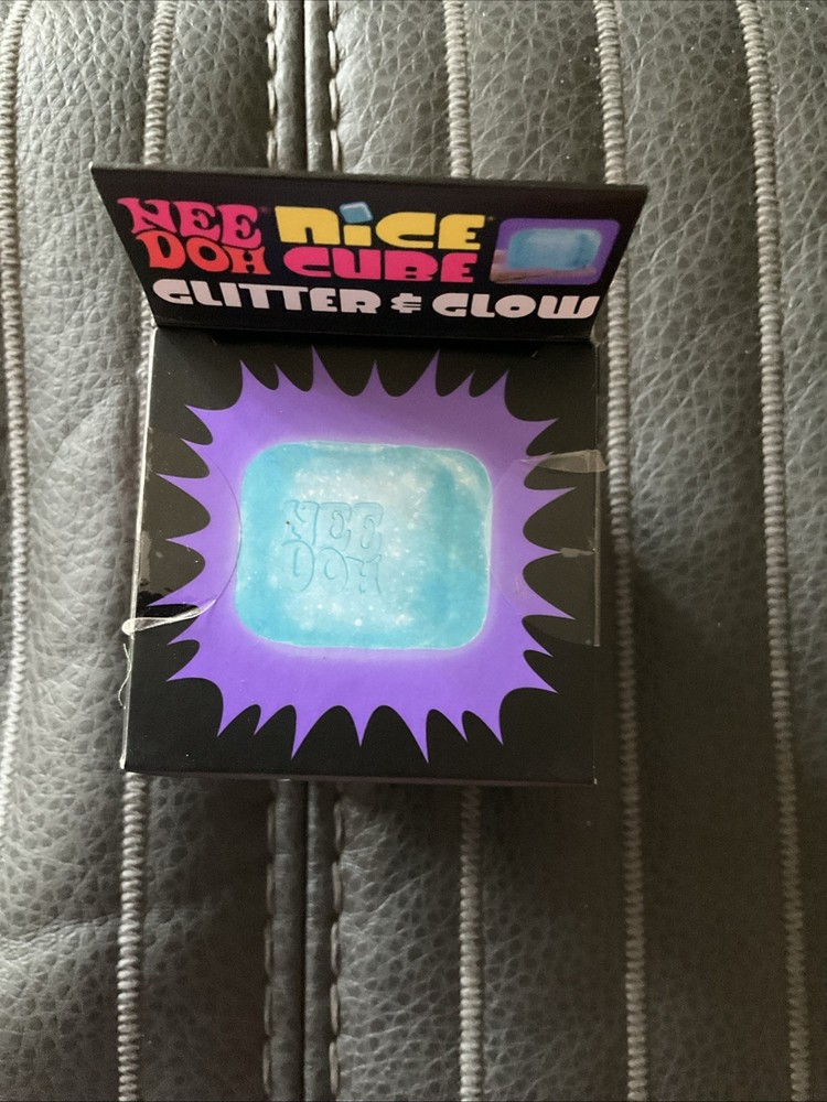 NEEDOH Nice Cube BLUE Glitter & Glow. Super Solid Squish Ice Cube