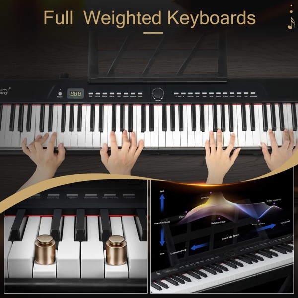 GPP-105 Digital Piano 88Key Full Size Standard Keyboards Dual-tube X-Shape Stand