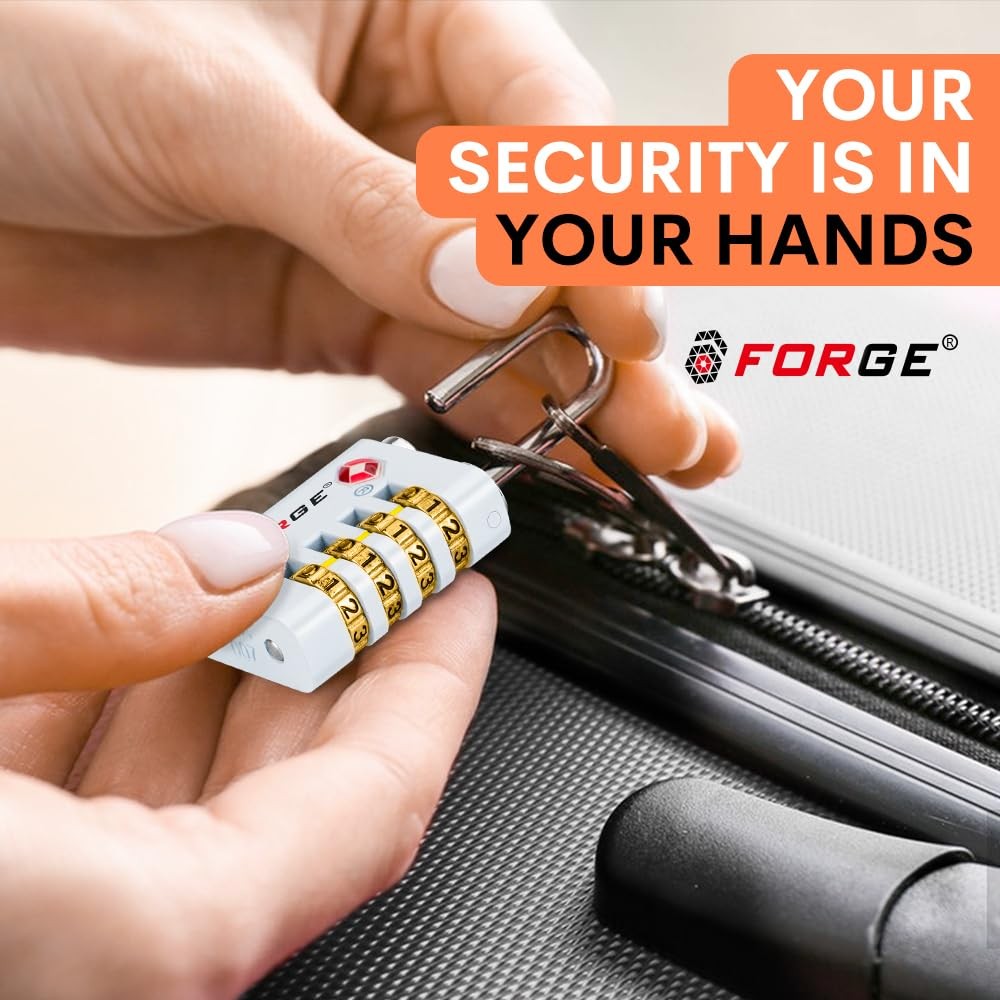 Forge DualOpening Key or Combination Access Lock, TSA Approved Locks for Lugg...
