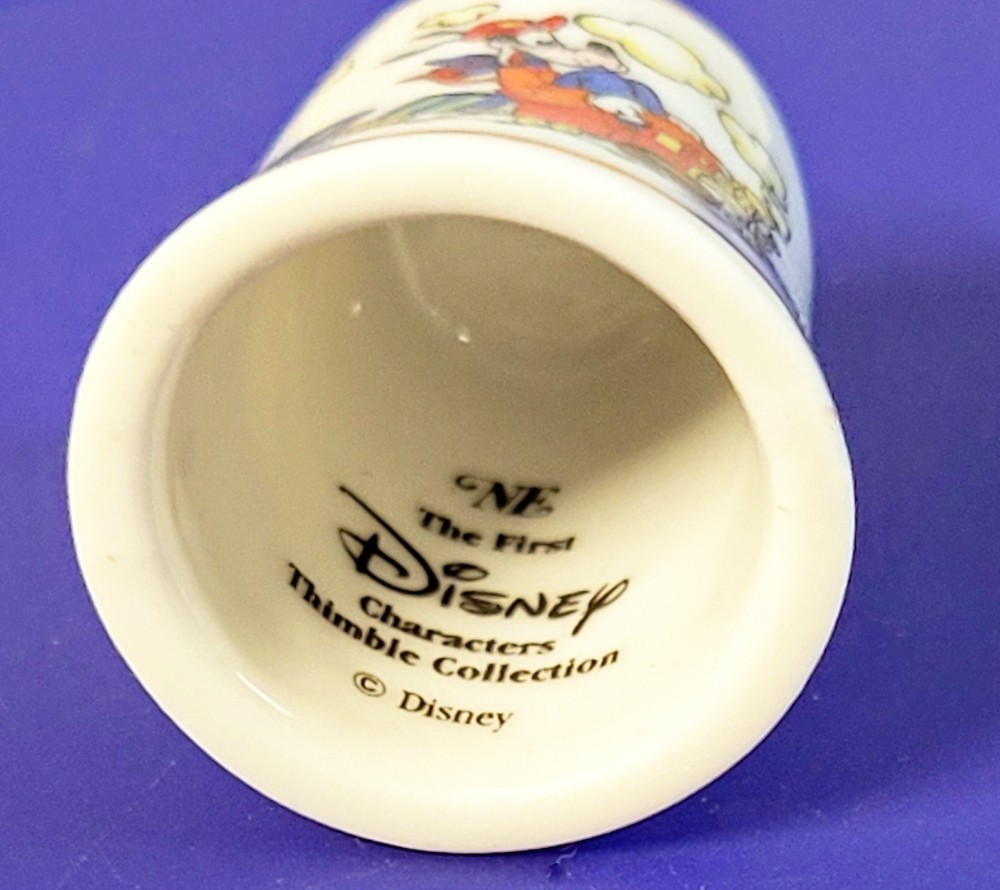 ENGINEER GOOFY with PLUTO First Character Porcelain Thimble Circa 1983