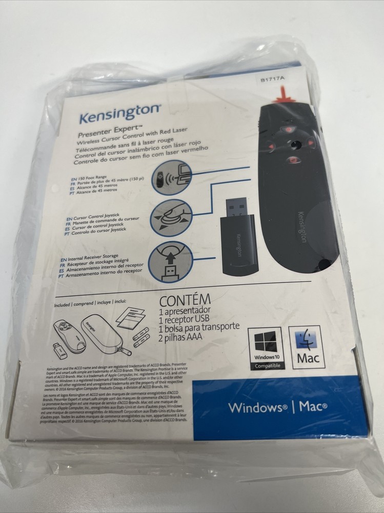 Kensington K72425AMA Presenter Expert Presentation Pointer Red Laser Window/Mac