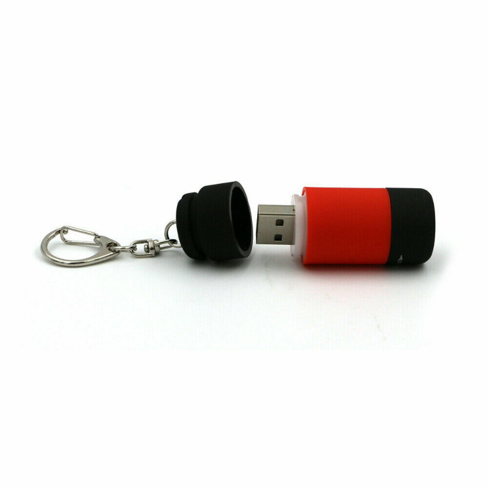 1pc Mini USB Rechargeable Torch LED Light Flashlight Lamp Pocket Keychain Torch