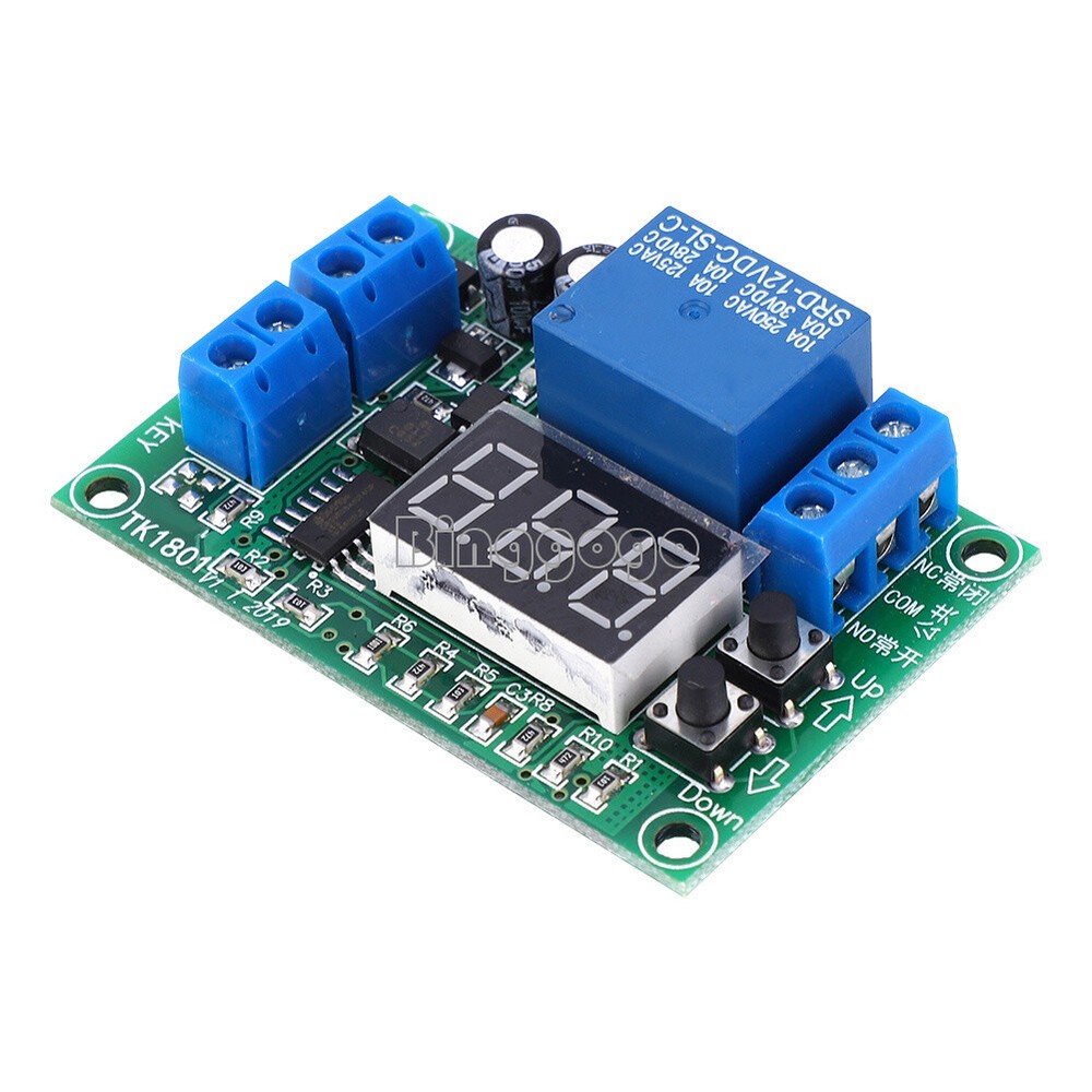 DC 12V Display Delay Timing Relay Module Timer Relay Board 1-999 Seconds