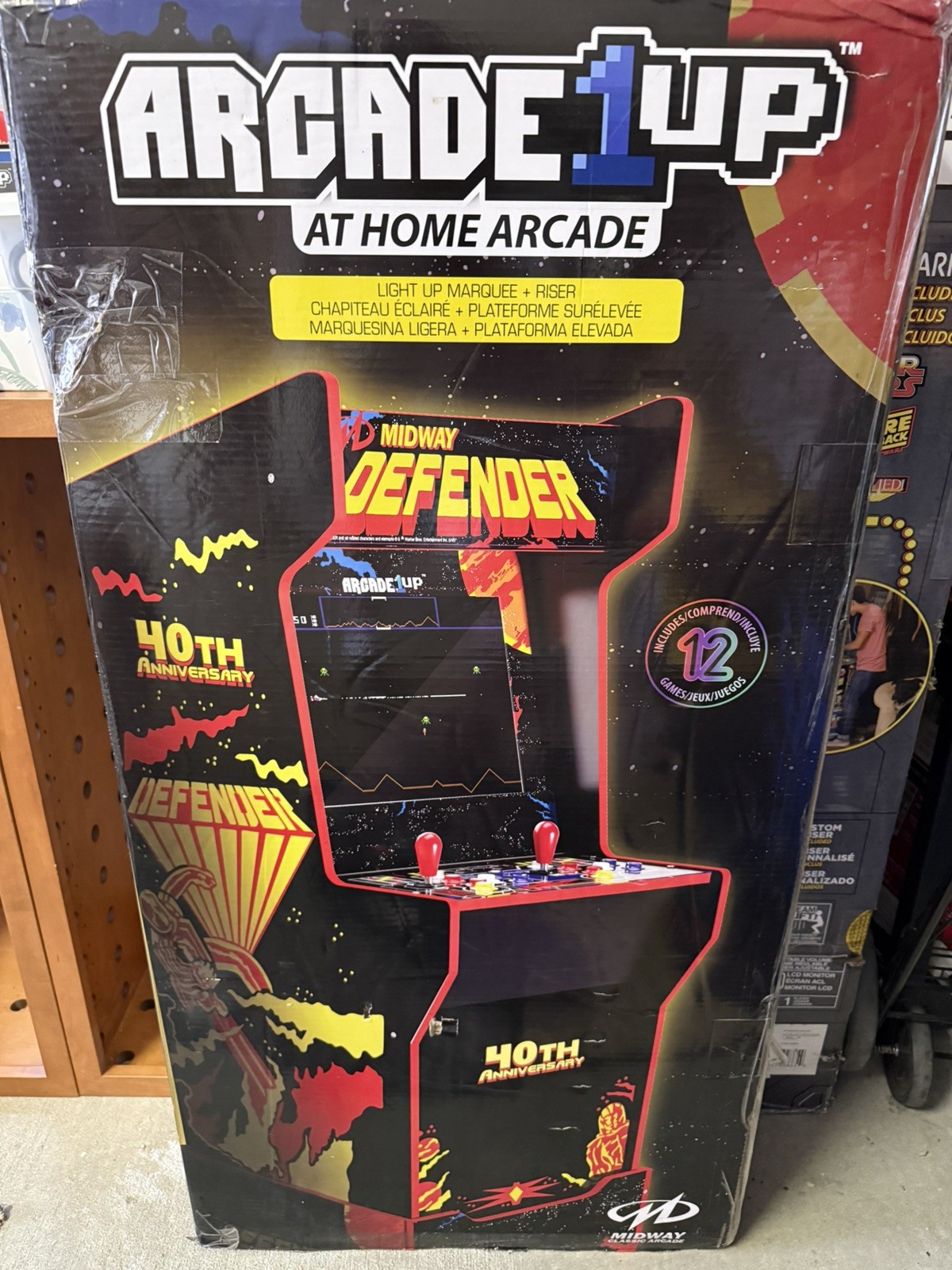 Brand New Arcade1Up Defender 40th Anniversary 12-in-1 Arcade – Licensed Riser