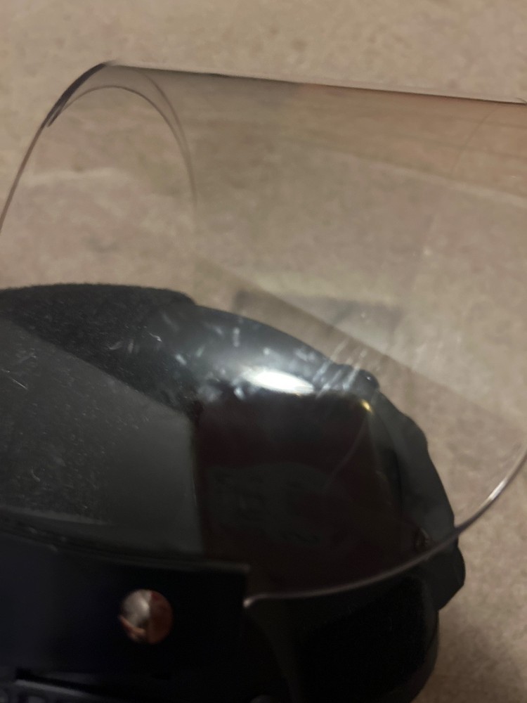 Prop/airsoft helmet, black with adjustable clear visor