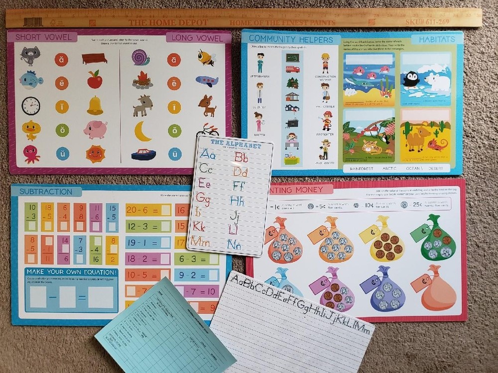Teaching Classroom Materials Solar System Math Language Time Wipe Off Boards EUC