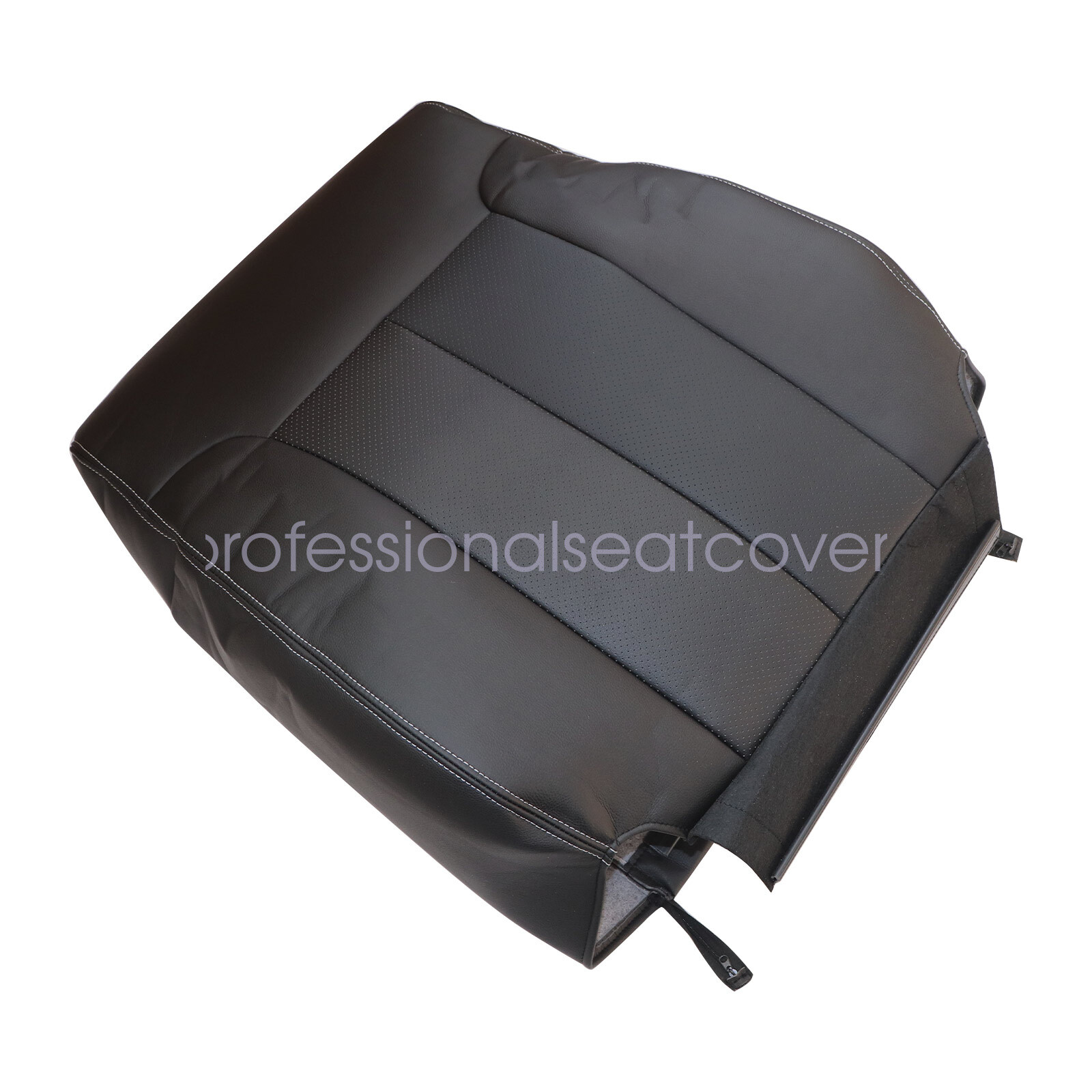 For 2009-2014 Ford F150 Lariat Front PERFORATED Leather Seat Cover Black