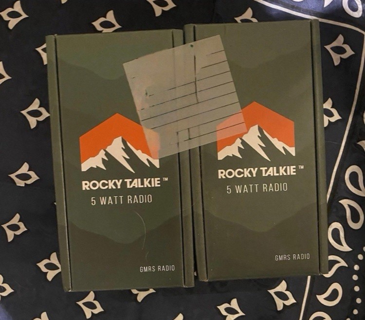 Rocky Talkie Expedition Radio Kit- 2 Radios & 2 Hand Mics. Brand New!!