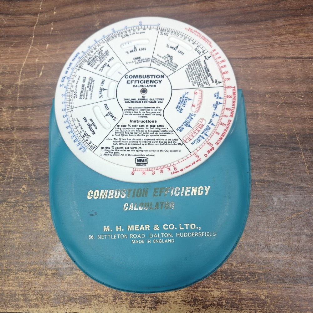 M H Mear & Co Combustion Efficiency Calculator Made England