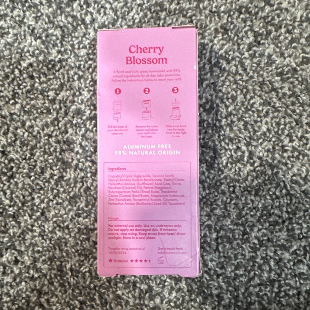 Wild Refillable Deodorant Starter Kit Pink Case Cherry Blossom