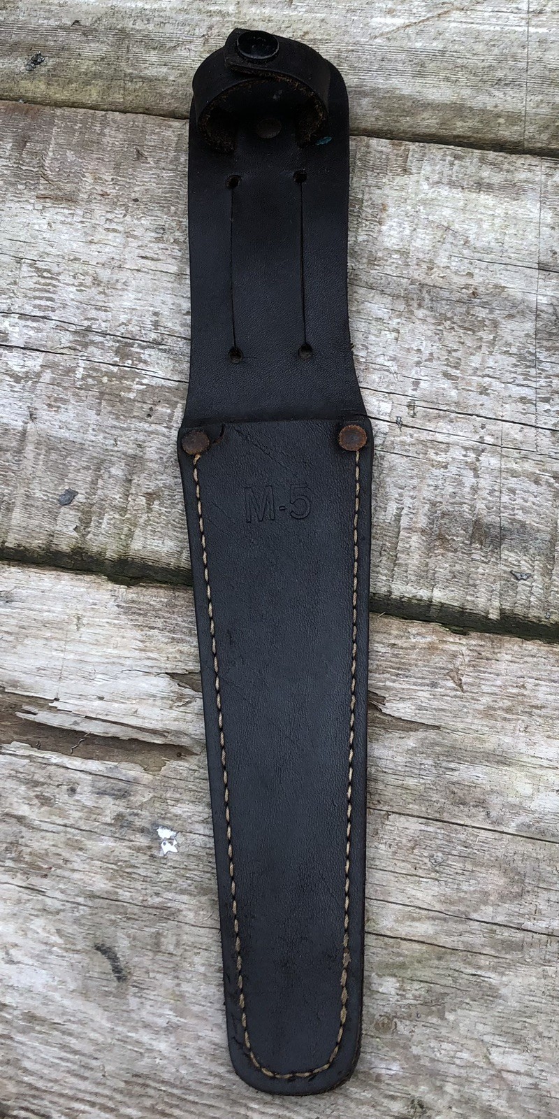 Old M-5 Leather Sheath for Fixed Blade Knife. (for Military Fighting Knife?)