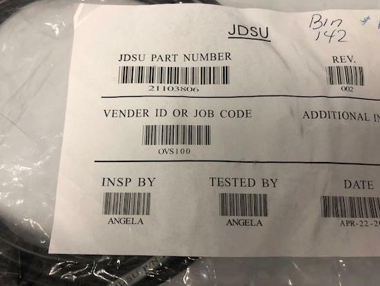 JDSU 21103806 REV 002 SERIAL DATA TEST CABLE