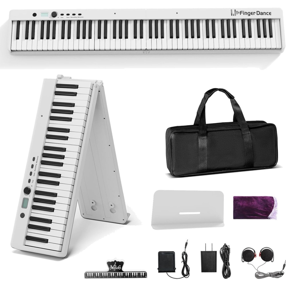 Digital Piano Keyboard 88 Keys Portable Bluetooth MIDI Touch Sensitive
