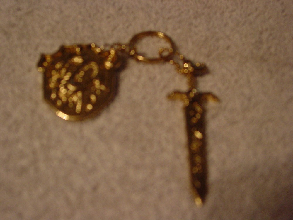 MINIATURE SWORD AND SHIELD KEYCHAIN
