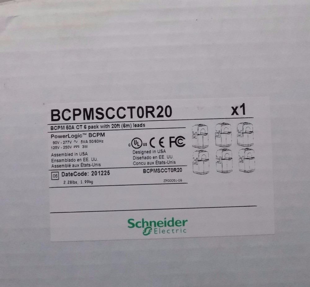 Schneider Electric BCPMSSCCTOR20 6-Pack 50A Split-Core Current Transformers