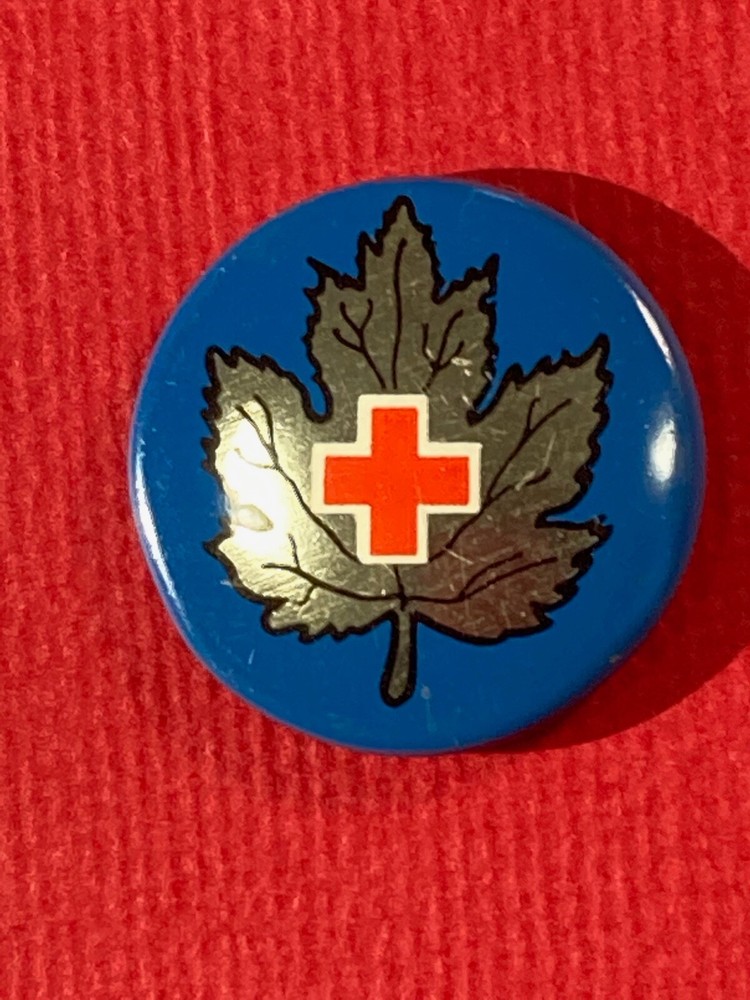 Vintage  Red Cross Button / Pin