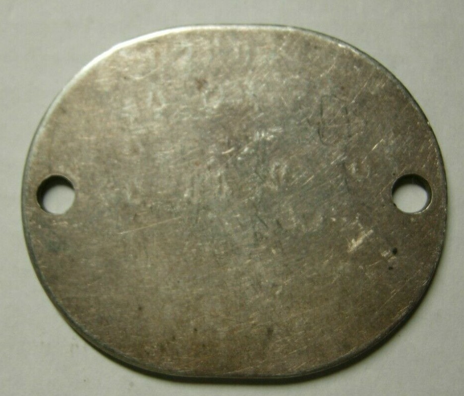 WW2 US Navy Sterling Silver Dog tag - T 11-42 Warren A. Sweeney