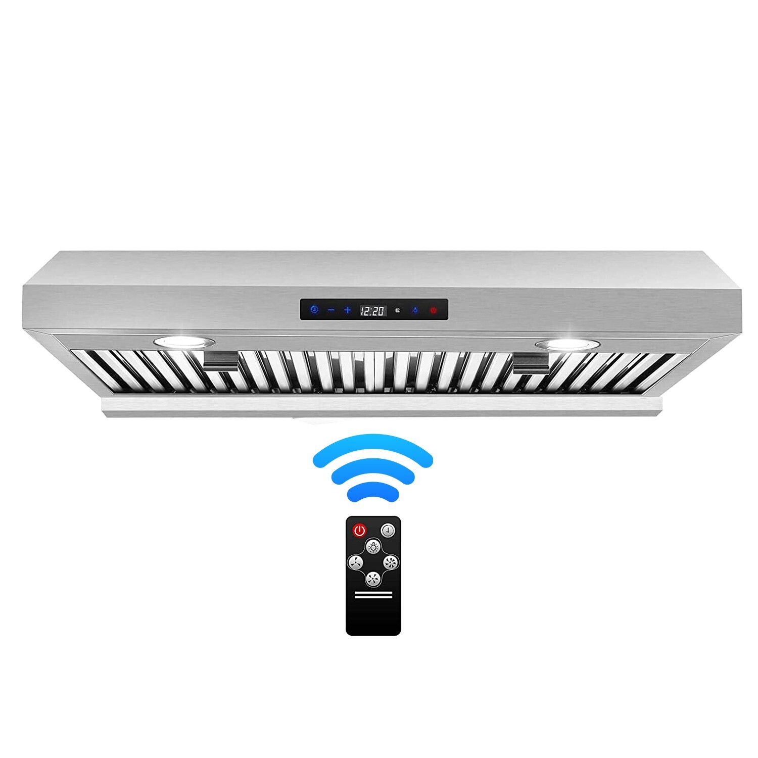 30 inch Under Cabinet Kitchen Range Hood 800CFM 3-Speed Remote Touch Control LED