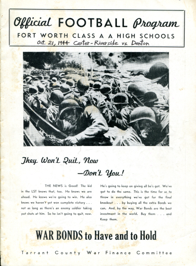 1944 Forth Worth Texas High School Football 2A Program