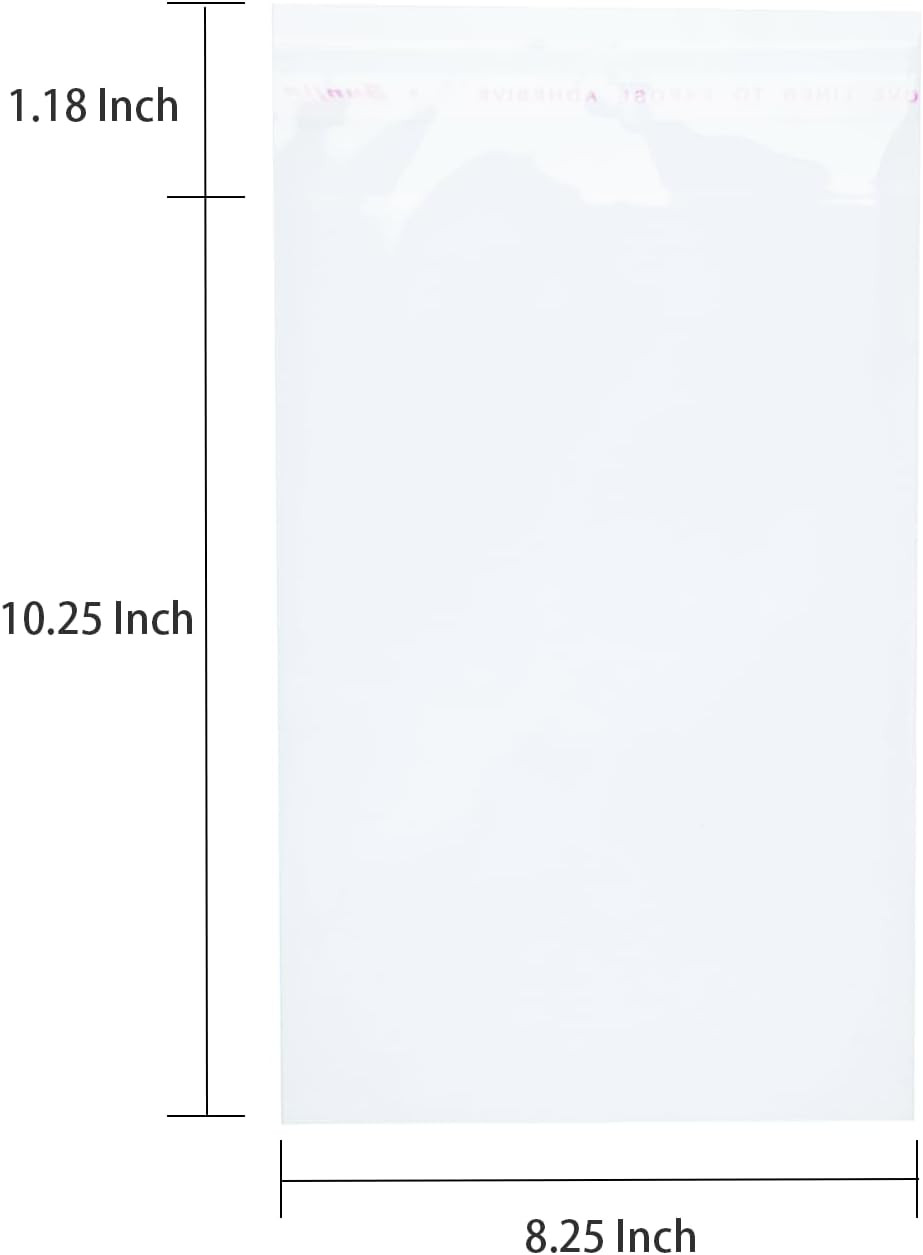 8-1/4 X 10-1/4 Inch Clear Cellophane Cello Bags-Fits 8X10 Inch Prints Photos Car