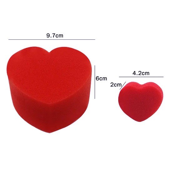 Soft Sponge Heart Set, Red (5 pcs)