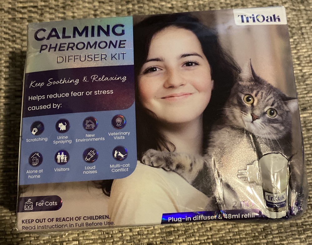 TriOak Cat Calming Diffuser - Feline Anxiety Relief - Pheromone Diffuser 2-1