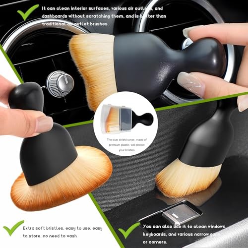 5PCS Car Detailing Brushes Duster Kit, Soft Cleaning Set Includes Dashboard