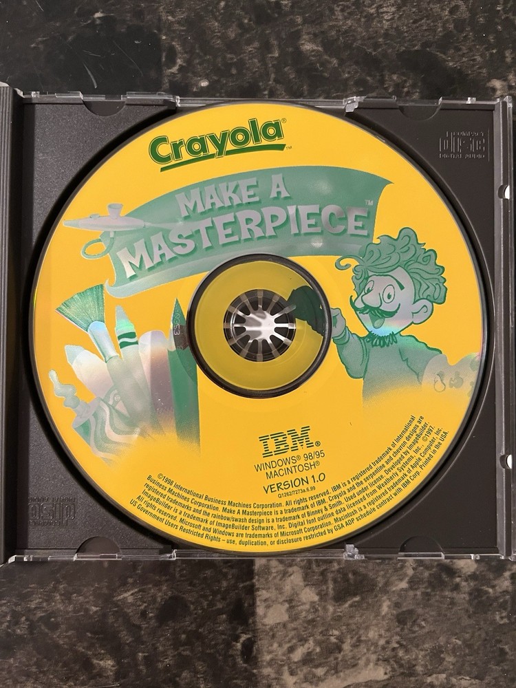 Crayola Make A Masterpiece CD ROM Ages 5-12 Art Learning Educational