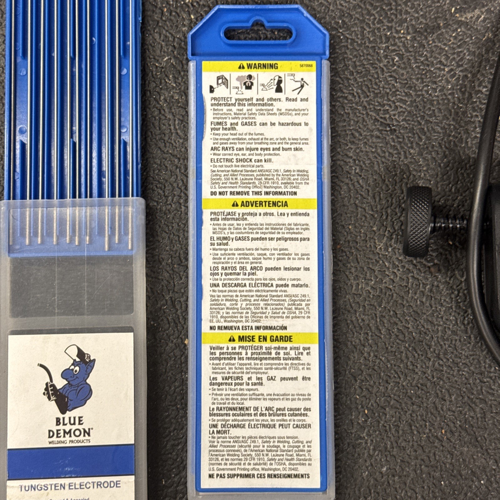 Blue Demon Tungsten Electrode TE2L-116-10T Latinate 1/16” X 7” 10 Pieces