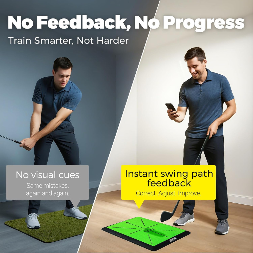 Golf Hitting Mat – Practice Mat with Swing Path Feedback & Impact Detection – In