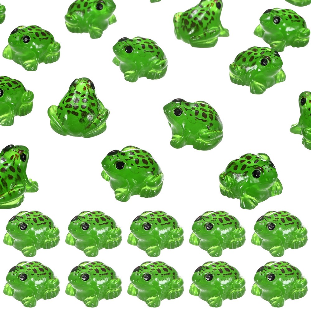 60-Pack Luminous Mini Resin Frogs, Tiny Frog Figurines [Cyan]