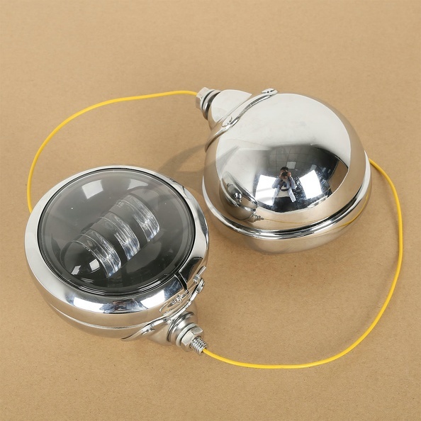 4.5" LED Auxiliary Spot Fog Passing Lights + Housing Bucket For Harley Davidson