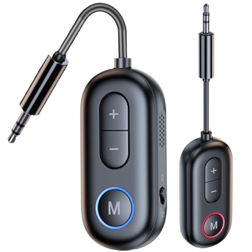 Bluetooth 5.4 Transmitter Receiver - 2-in-1 Bluetooth Wireless Audio Black
