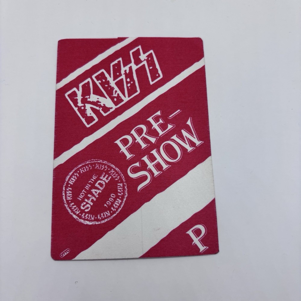 Kiss Hot In The Shade Tour 1990 Pre-Show Cloth Backstage Pass Red Unused
