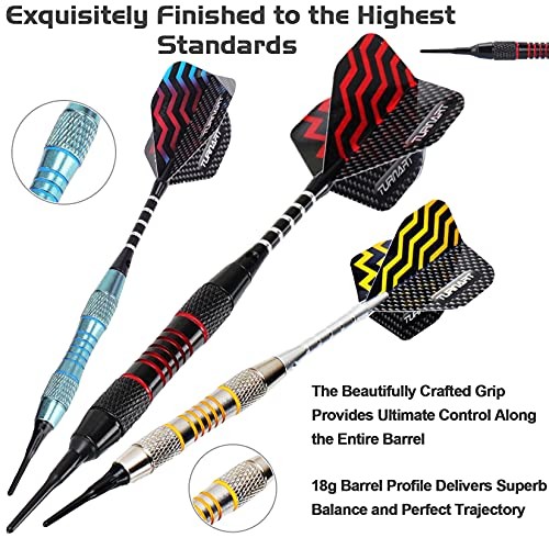 Darts Plastic Tip Professional Soft Tip Darts Set for Electronic Dartboard Blue