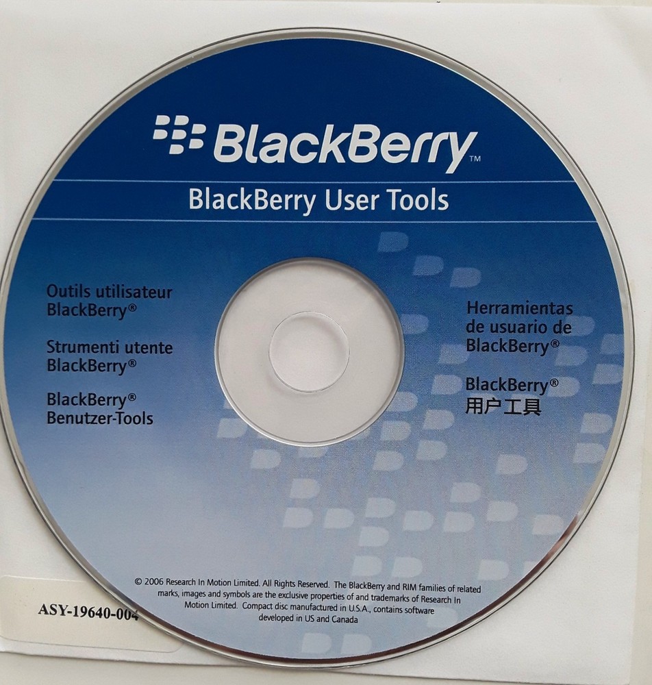 BlackBerry User Tools CD Year 2006