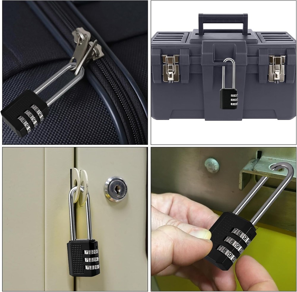 3 Digit Small Combination Locker Lock, 2.2 in Long Shackle Padlock Combinatio...
