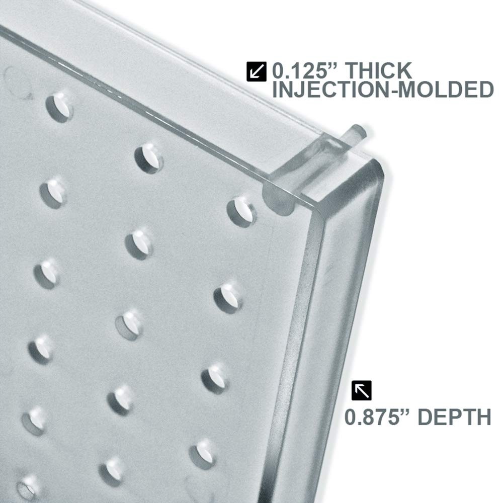 2 PCS 771620-CLR Pegboard 1-Sided Wall Panel Clear Translucent Display
